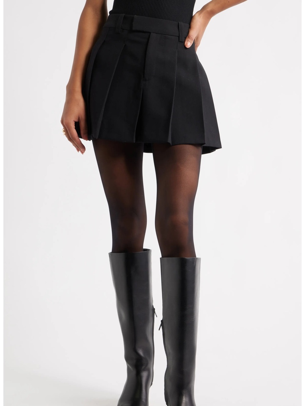 Icon Twill Pleated Miniskirt
